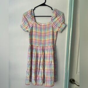 Design History Pastel Plaid Kids Dress Sz L